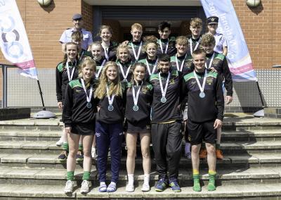 Hockey team with medals