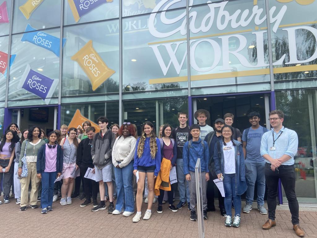 Students outside cadbury world