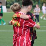 Two players hugging