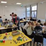 students decorating Warhammer models