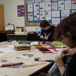 Students doing crafts with felt