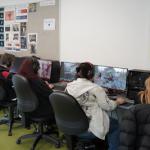 Students playing computergames