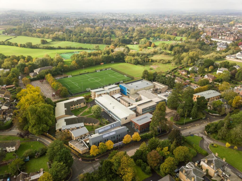 Aerial shot of campus
