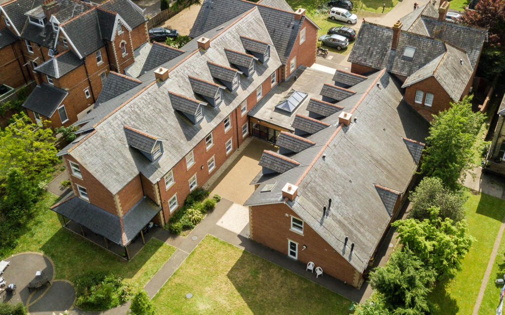 aerial photo of Oak House from back