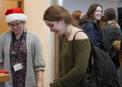 Student choosing jumper