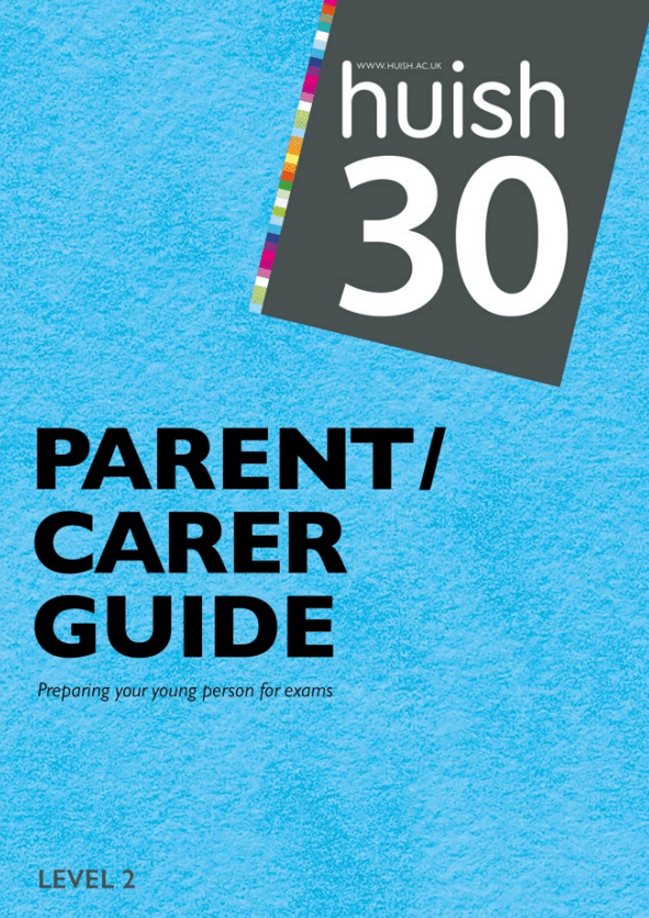 L2 Huish 30 Guide cover reads Preparing Your Young Person For Exams 