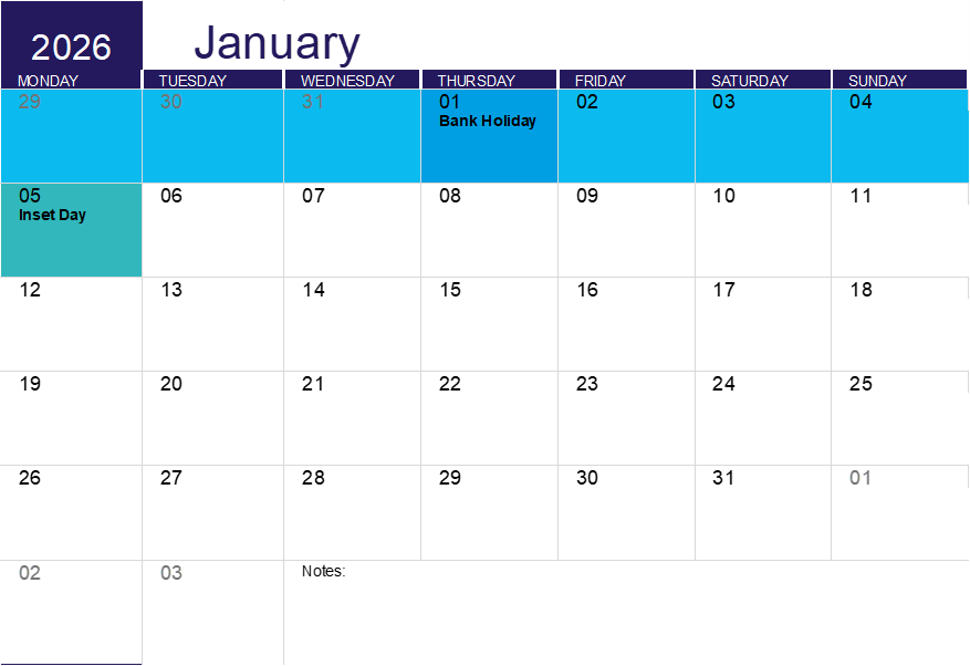 January 2026 Calendar