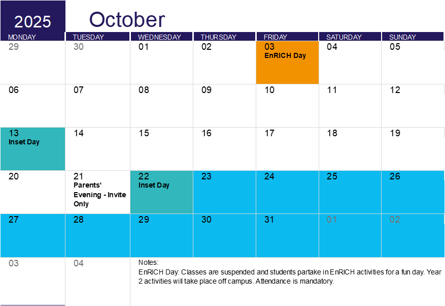 October 2025 Calendar