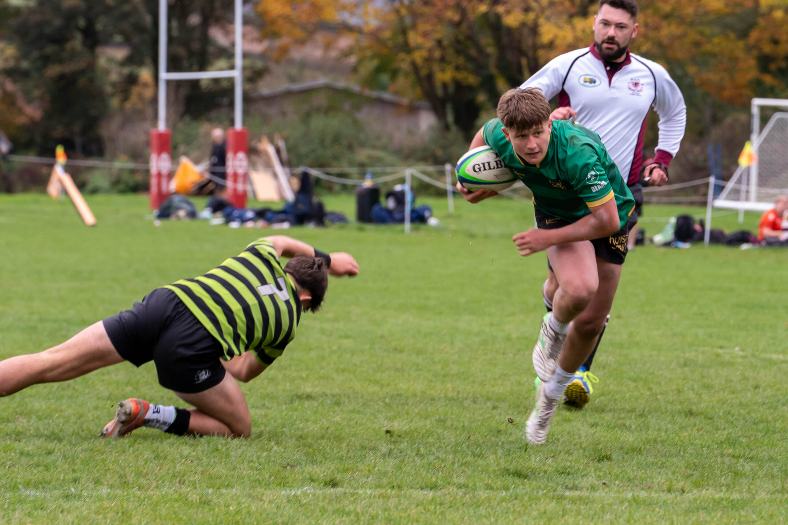 Rugby player running with ball