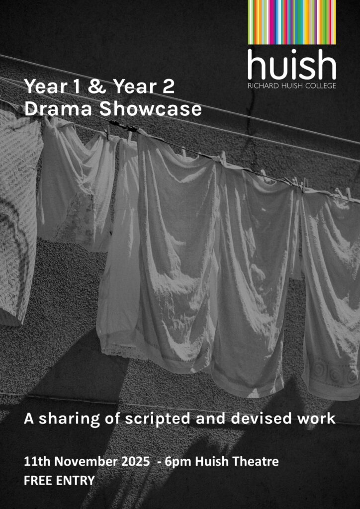 Autumn 2025 Drama Showcase poster - image of hanging sheets