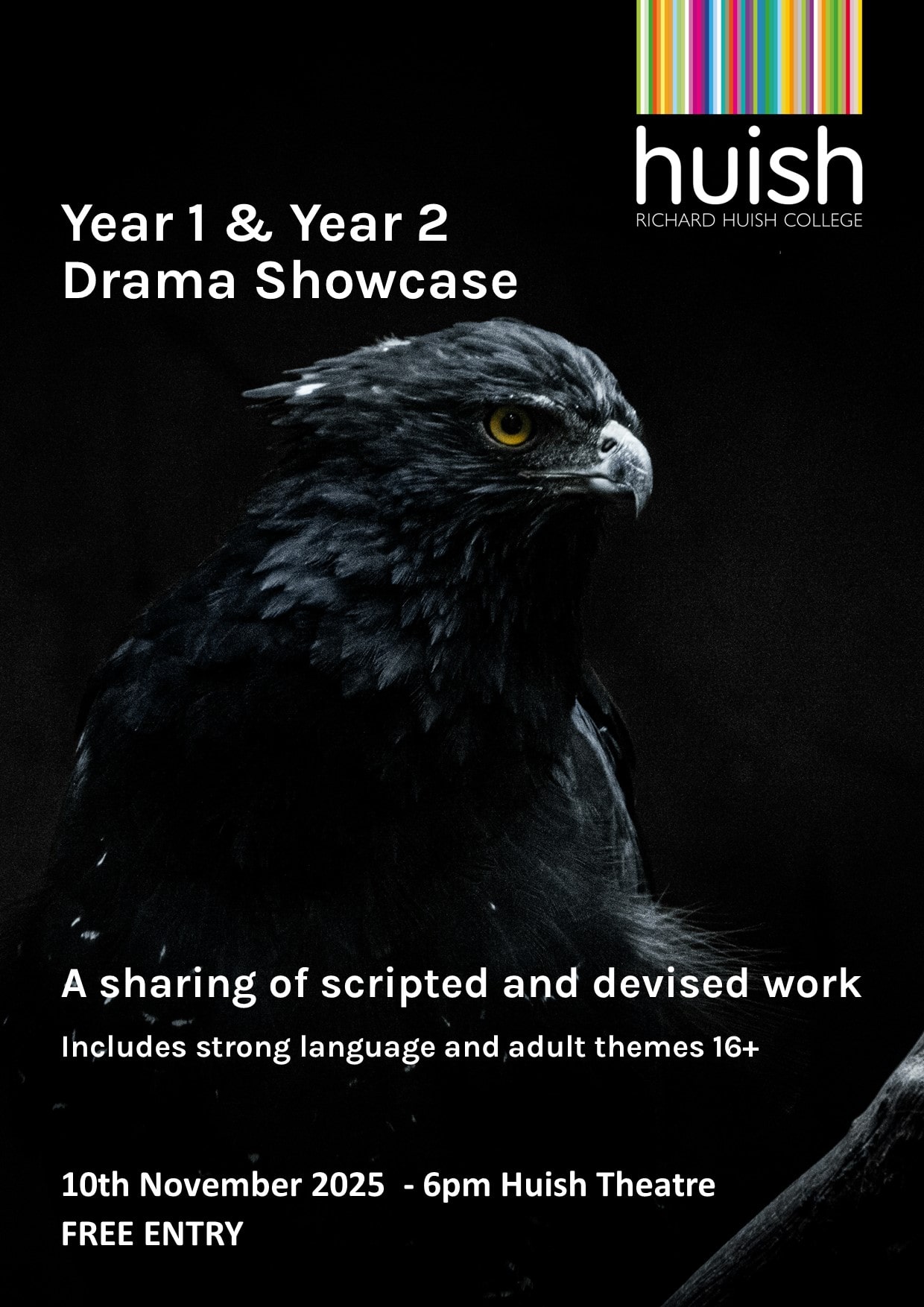 Drama Showcase poster - image of a crow.
