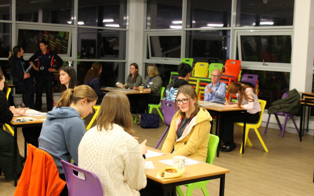 students in interview