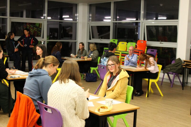 students in interview