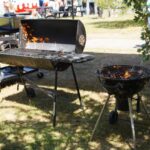 Bbqs with fire.