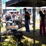 People waiting for a bbq
