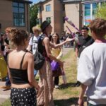 A student juggling