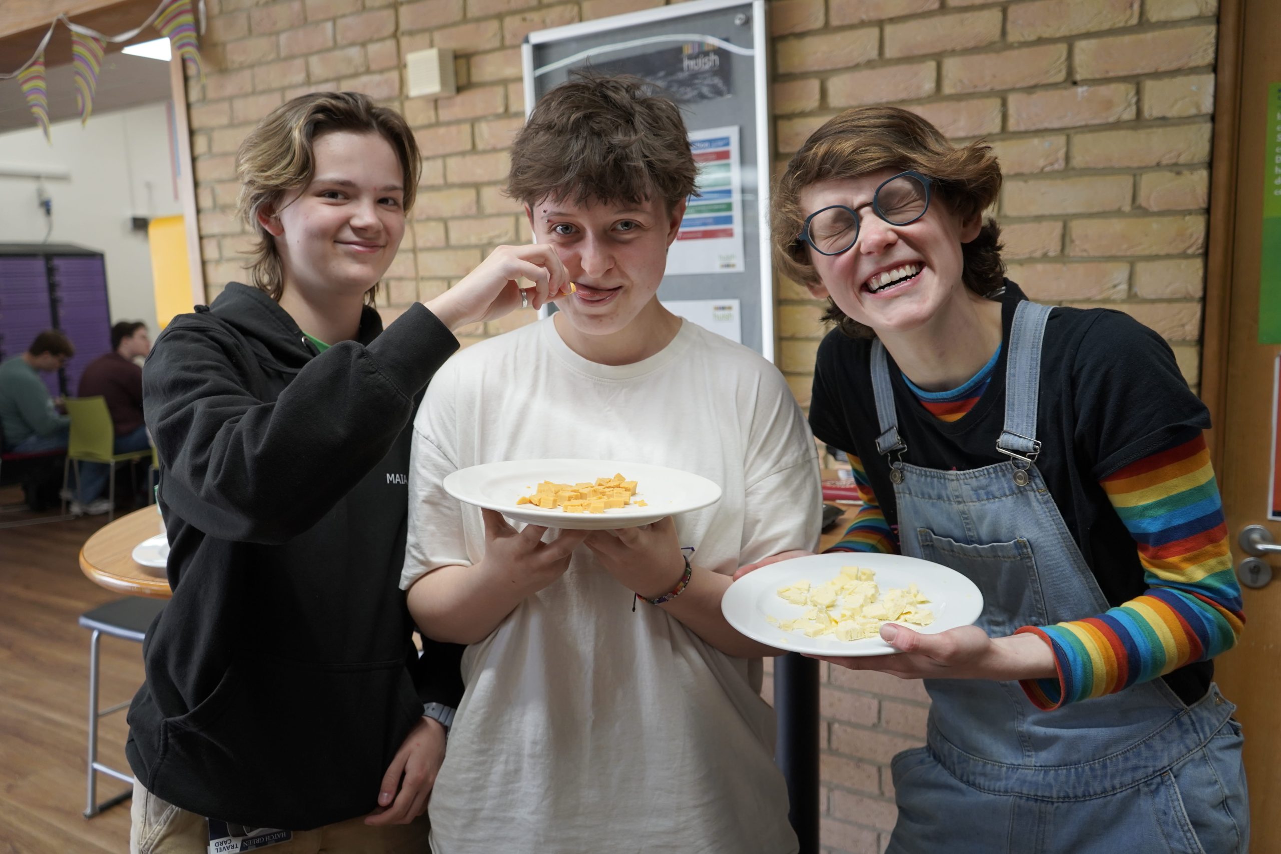 students with food